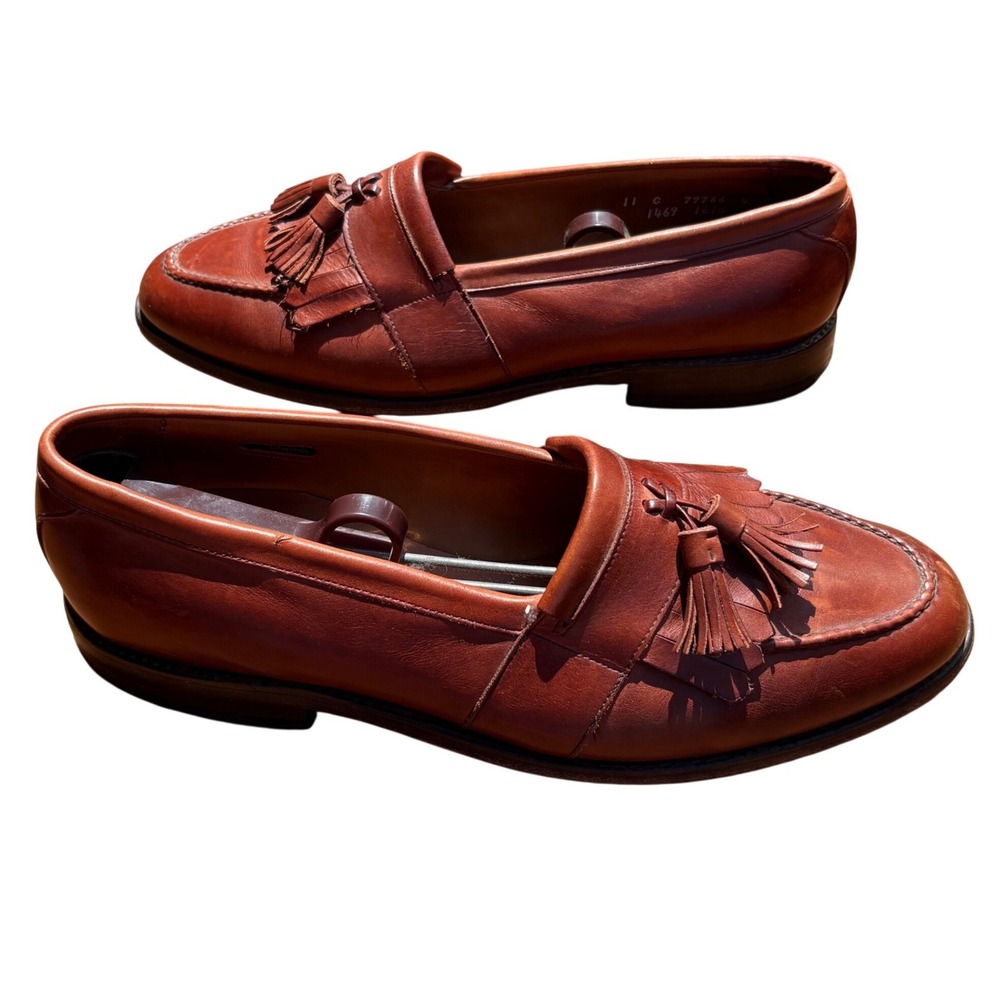 Allen Edmonds Newport Mens 11 C Cognac Leather Tassel Kiltie Loafers 1469 USA